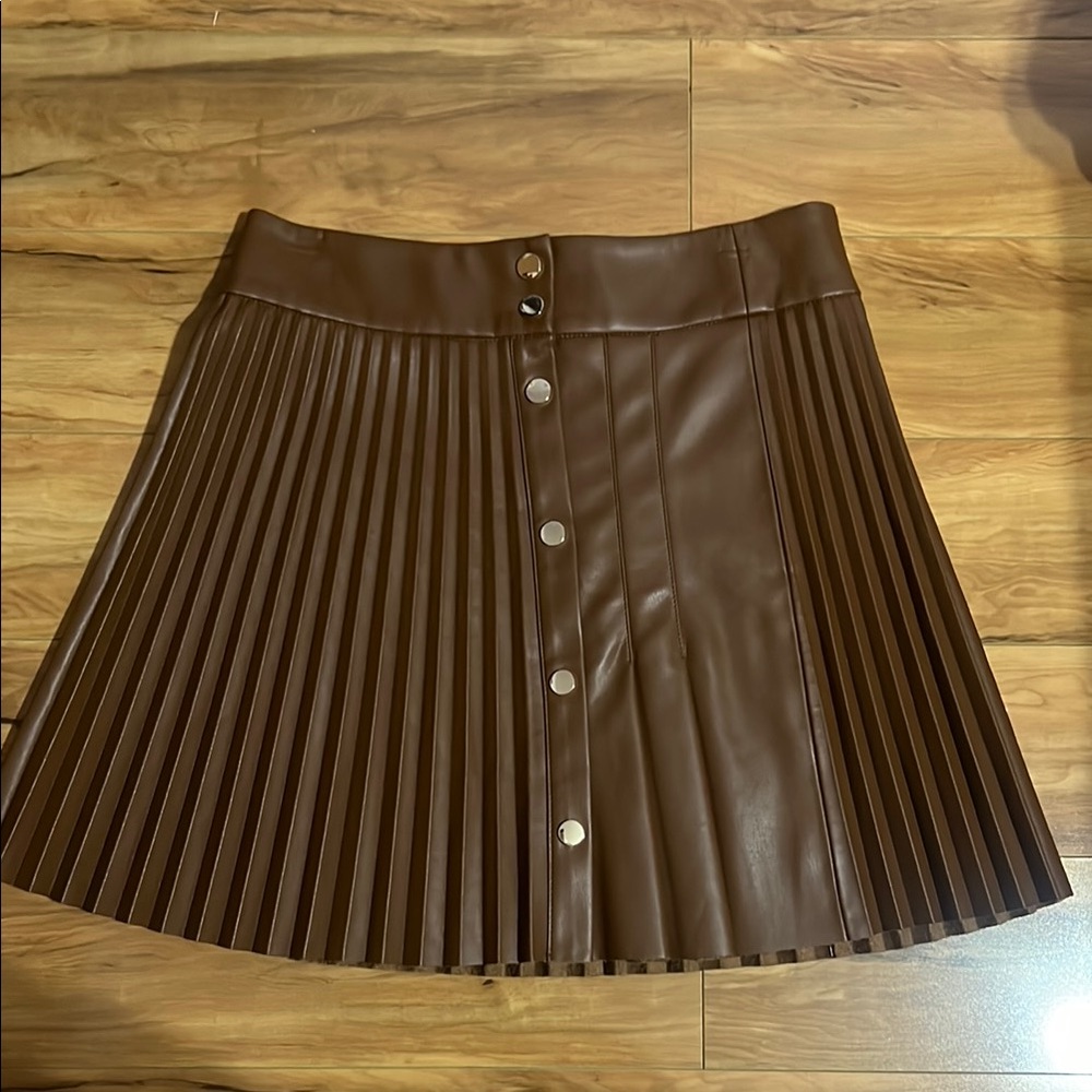 Brown Pleated Skirt